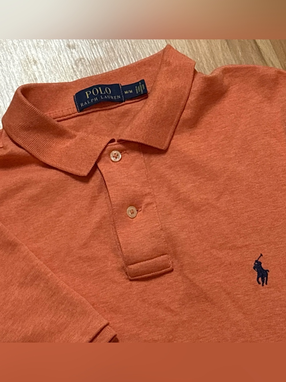 Ralph Lauren Polo Shirt Mens Size M Orange Soft Cotton